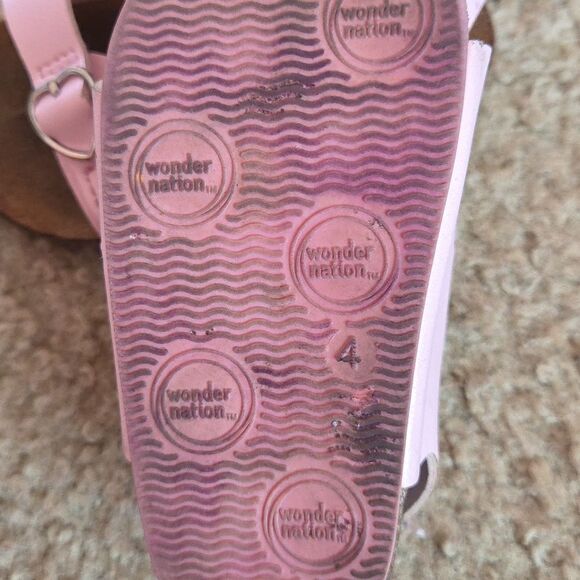 Wonder Nation Heart Pink Strap Sandals Size 4 - Picture 5 of 6